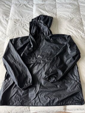 Amazon Essentials Black Hooded Windbreaker Anorak